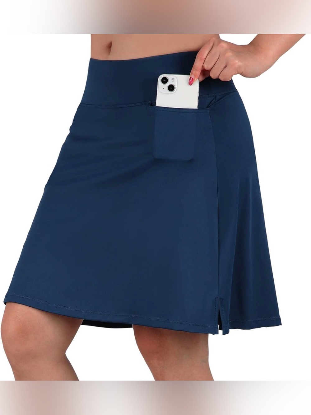 BEROY Navy High Waist Golf Skort 20” w/ Shorts Pockets L - NWT